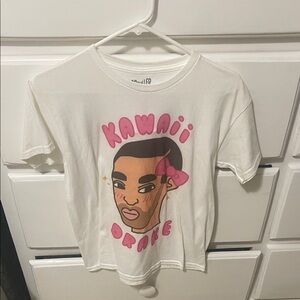 Drake Kawaii Graphic Tee in White and Pink